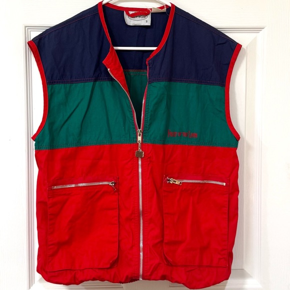 Retro Fruit of the Loom Red, Green, Navy Vest - Picture 1 of 3